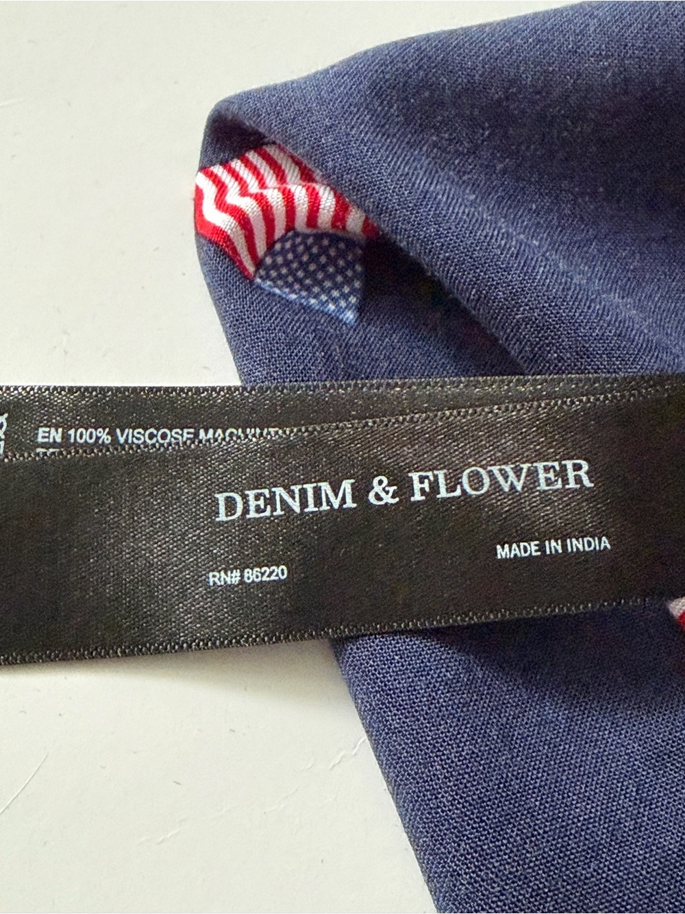 Denim & Flower Mens Summer Shirt Short Sleeve Button Up American Flag Sz Large - Picture 7 of 9